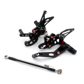 Areyourshop Motorcycle Rearset Foot Pegs, Adjustable Rear Set Footrests Rearset Foot Boards fits for Suzuki GSXR/GSX-R 600 2011-2019
