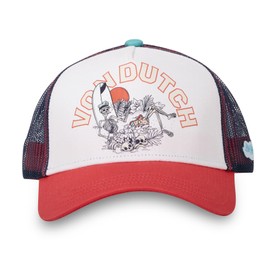 Von Dutch Unisex Surf Trucker Adjustable Snapback Cap White Red Blue One Size