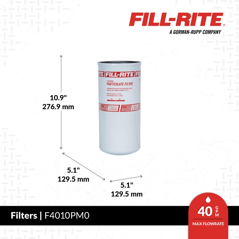 Fill-Rite F4010PM0 1" 40 GPM (151 LPM) 10 Micron Particulate