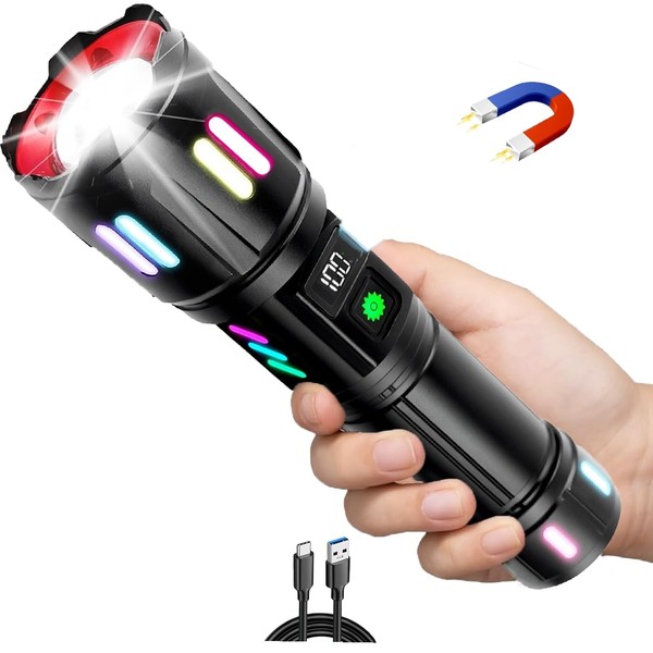 Ecreirst Flashlights LED High Lumens Rechargeable, 6 Modes Super Bright