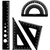 RDNKVB 4pcs Ruler Set Made of Aluminium Alloy Protractor Triangle