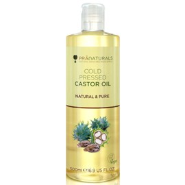 PraNaturals Cold Pressed Castor Oil - 100% Natural Vegan Purity, for Hair Growth and Eyelashes, Softer Skin and Softer Face. Rich in OMEGA-6 and OMEGA-9 (500ml)