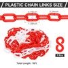 PATIKIL Red/White Plastic Chain, 16 ft 6mm Safety Barrier Chain
