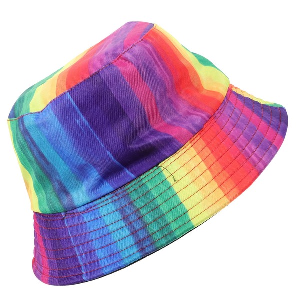 CIYODO Rainbow Bucket Hat Pride Parade Carnival Party Comfortable Wide