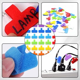 40 pcs. Write On Cord Label,Wire Labels,Cable Labels,Wire Tags,Wire Labels and Cable Tags for Management and Identification Purposes,Multi-Coloured Handwritten Cable Labels, Reusable and Versatile