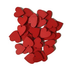 Wisafory Wooden Hearts Red 20 mm Wooden Heart Confetti Wedding Decoration Wooden Heart Confetti Wedding Table Decoration Wedding for Crafts Wedding Birthday Guest Book Labelling Pack of 100