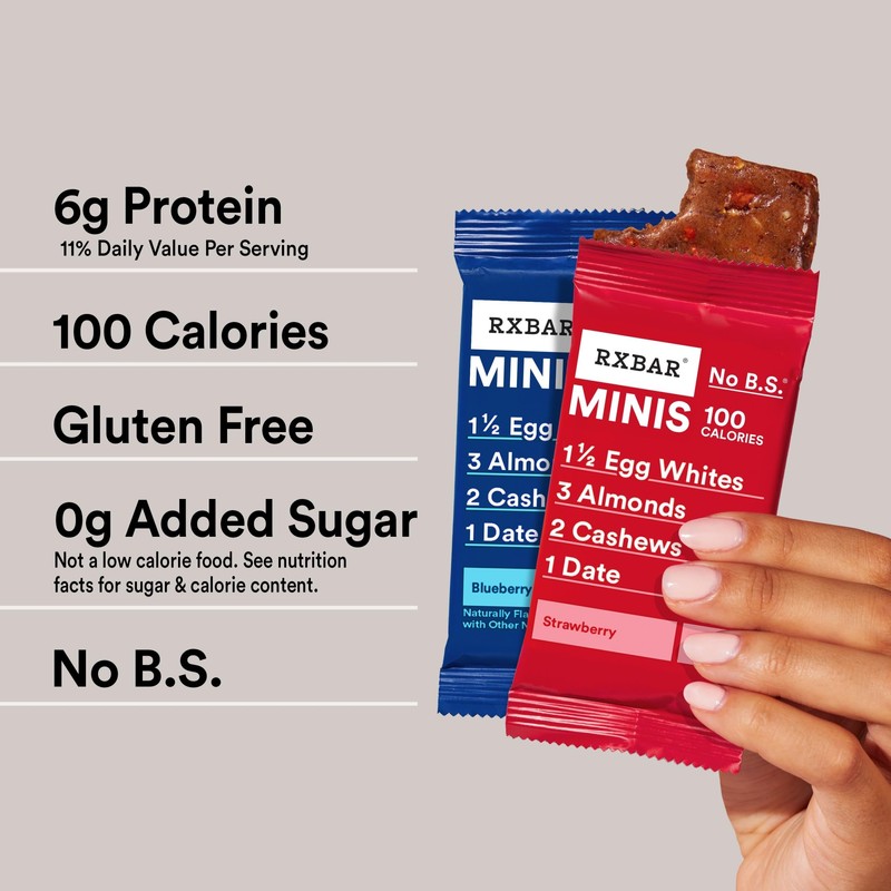 RXBAR Minis Protein Bars, 6g Protein, Gluten Free Snacks, Variety