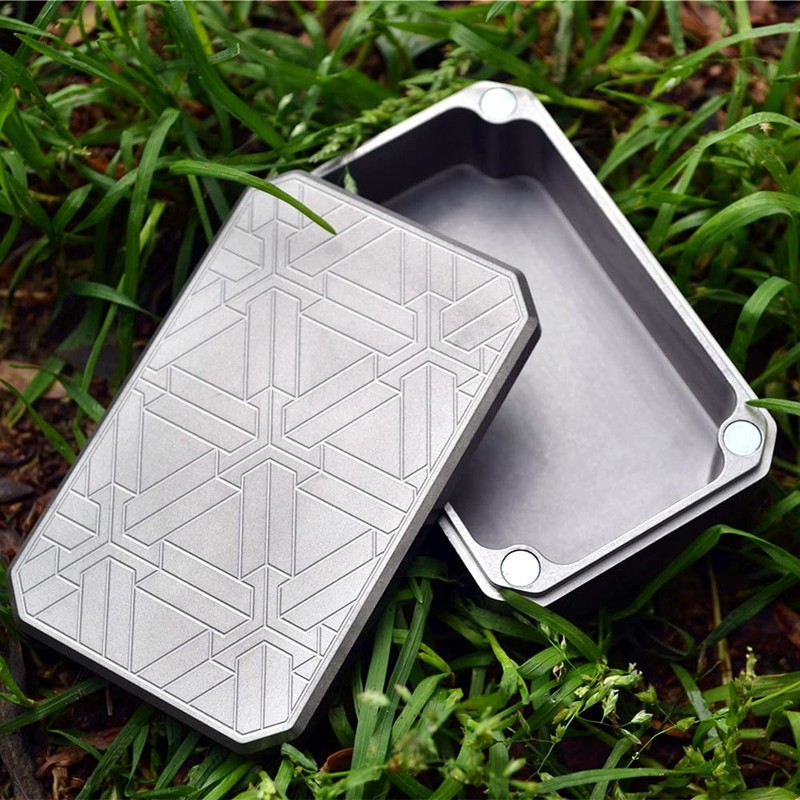 WANERSEN EDC Case Titanium Container Daily Storage Metal Box for