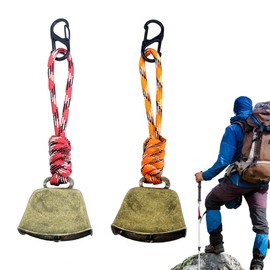 CHENNAN Pack of 2 Bear Bells, Anti Bear Bells, Metal Vintage Mini Cowbell, Bells on Backpack, Versatile, Compact and Portable for Outdoor Hiking, Backpack Pendant, Animal Neck Ba (B1)