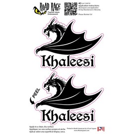 Bad Fish Custom Decals 2 Pack Khaleesi Car Decal – Funny Cute Sticker - Premium Gloss Permanent Vinyl Waterproof Indoor Outdoor (Full, 2)