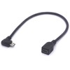 PIIHUSW Mini USB Female to Micro USB Left Cable Cord