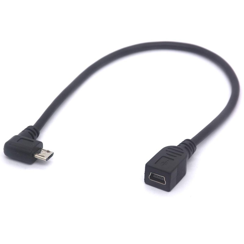 PIIHUSW Mini USB Female to Micro USB Left Cable Cord