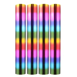 Briartw 4 Rolls Glimmer Hot Foil Roll Bundle for Crafts,Multi-Colored Rainbow Heat Activated Foil for Glimmer Hot Foil System/Heat Foil Pen,5.9inx16.4ft Heat Transfer Foil Roll,Foil Transfer Sheets