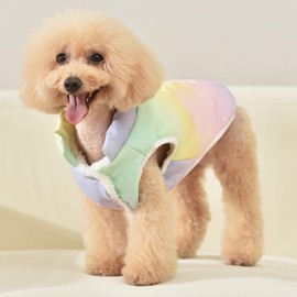 Small Dog Jacket Upgraded and Thickened Three-Layer,Small Dog Coat Windproof Waterproof 2 in 1 Dog Coats for Small Dogs,Warm Dog Clothes,Small Dog Coats(Colorful, 3XL(Chest 24.4" Suggest27.5-35lbs))