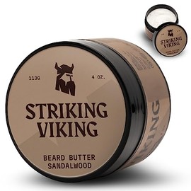 Striking Viking- Hidratación máxima de la barba: nuestra manteca para barba no grasosa para hombres, parte de tu kit esencial para el crecimiento de l