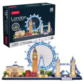 Cubic Fan L532h 3D Puzzle Craft Kit, No Glue or Tools Required, London (with LED)