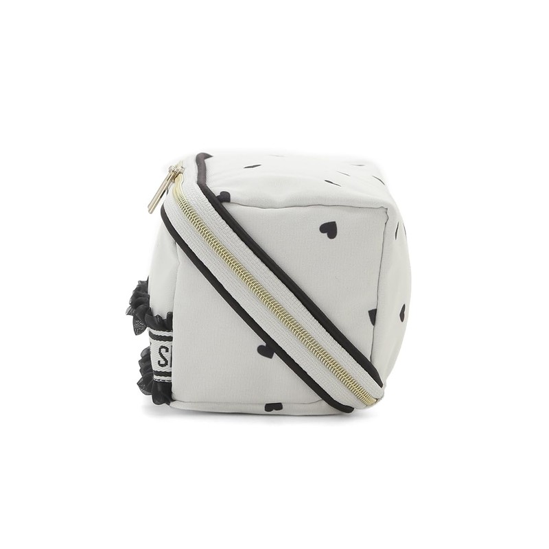 Snidel SHGG252201 Logo Tape Heart Square Pouch, Black, One size