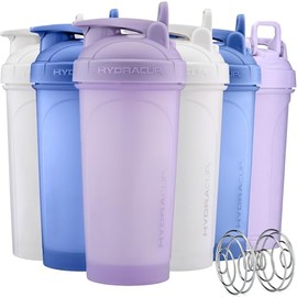 Hydra Cup OG Botellas Shaker para batidos de proteínas, envases shaker con mezclador de bolas, batidor de huevos, para llevar, sin BPA, 794 ml, 6 piez