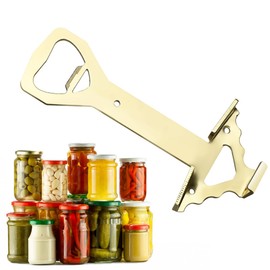 Jar Opener/Under Cabinet Jar Opener 2 in 1 Multi Jar Openers Top Rated for Seniors，Stainless Steel Can Opener Bottle Opener for Weak Hands – For People with Arthritis & Carpal Tunnel (Gold)