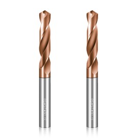 Solid Carbide 3/16" Drill Bits, Tungsten Carbide Drill Bit Set with TISIN Coated, Metal Drill Bit Set for Stainless Steel Hardened Steel Cast Iron Alloy Copper, 2 Pcs