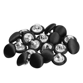 20 botones de metal cubiertos de satén para vestidos de boda, trajes de esmoquin (negro, 10 mm)
