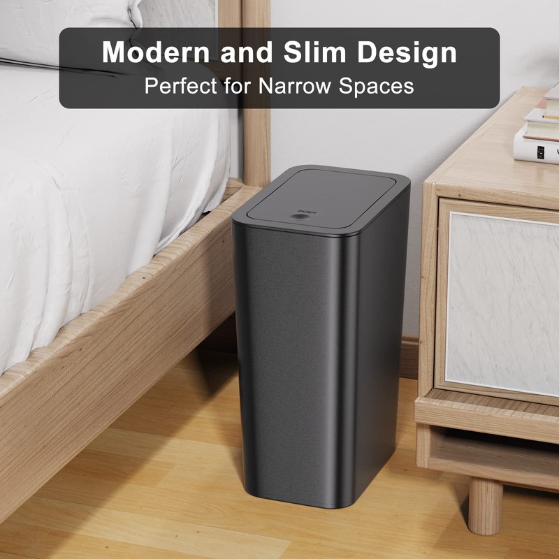 N. NETDOT 3 Pack 10 L/2.6 Gal Bathroom Trash Can