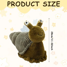 TIVUNORON Snail Cuddly Toy Plush Doll, 28 cm Snail Plush Toy, Snail Fluffy Plush Doll, Children's Plush Toy, Birthday Gift for Boys and Girls Children