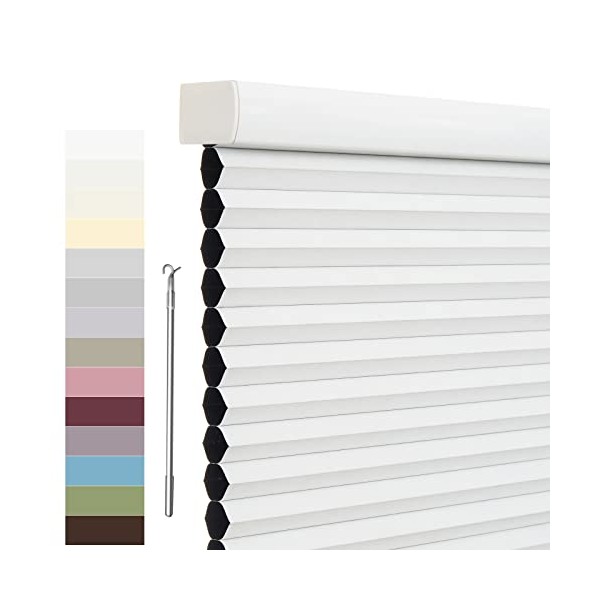 Tonature Custom Size 100% Blackout Cellular Shades Cordless Roller Shades