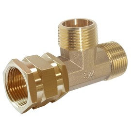 Joywayus 3/4 Inch NPT Brass Pipe Fitting Barstock Tee 3 Way 3/4" NPT Male x 3/4" NPT Male x 3/4" NPT Female Hose Fitting