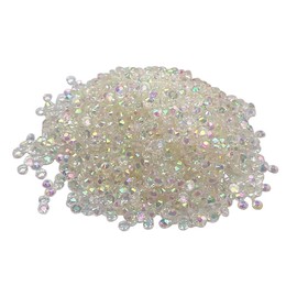 GSHLLO 10000 Pcs 3 mm Resin Flat Back Rhinestones Crystal Nail Art Studs Flat Round Gemstones Craft Gems for Nail Face Clothes White