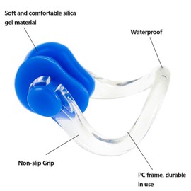 JOOTUEPO Nose Clip Swimming 12 Pieces Nose Clip Waterproof Nose Clip for Adults and Children Swimming, Beginners and Freedivers