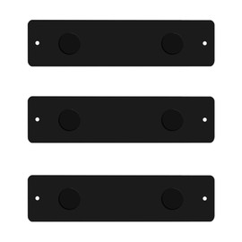 Three by Three Magnetic Strip Bulletin Board Long Wide – 12" x 3" Metal Organizer with Strong Magnets & Wall-Mounting Hardware for Home, Office, or Dorm (3 Pack) Matte Black