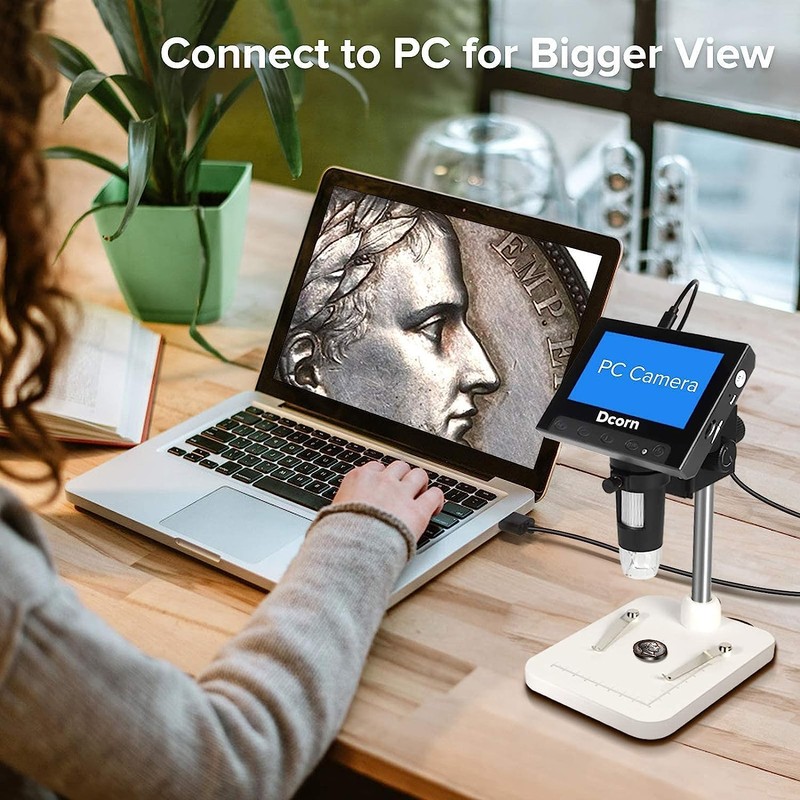 Coin Microscope, Dcorn 4.3" LCD Digital Microscope for Coin Collection