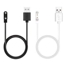 2 Ladekabel Smartwatch Kompatibel mit SKG Letsfit YAMAY Willful Wyze UMIDIGI Blackview, USB Ladekabel Magnetisch 2 Pin 2.84mm, Schnelles Laden, Smartwatch Ladegerät mit Umgekehrter Polarität