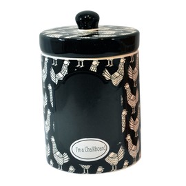 Dolomite Rooster Kitchen Storage Chalkboard Canisters (Black)