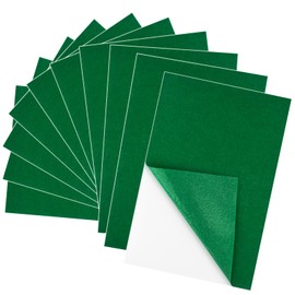 BOUBONI 10PCS Green Self Adhesive Felt Fabric Sheets Sticky Felt Sheets for Craft Supplies Art Home Making（8.3" x 11.8"/20 x 30cm）
