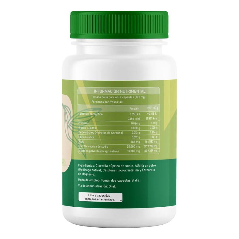 Clorofila clat Vert Ga Tlali 60 Cpsulas Detox Natural, Apoyo