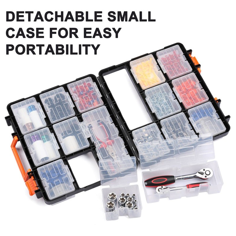 Mayouko 16 Compartments Detachable Toolbox Organizer,Hardware Organizer Box with Removable