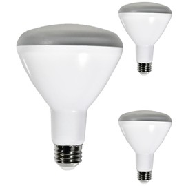 Diodesy- BR30 LED Flood Light Bulb 8W 650 Lumen E26 Medium Base 5000K Bright White for Interior Home Decor Kitchen Recessed Can Light Bulbs 120V 110° Beam Angle Dimmable White Finish Pack of 3