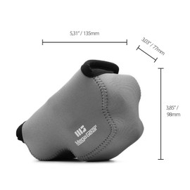 MegaGear MG1357 Olympus OM-D E-M10 Mark III, E-M10 Mark II (14-42mm EZ Lens) Ultra Light Neoprene Camera Case - Gray