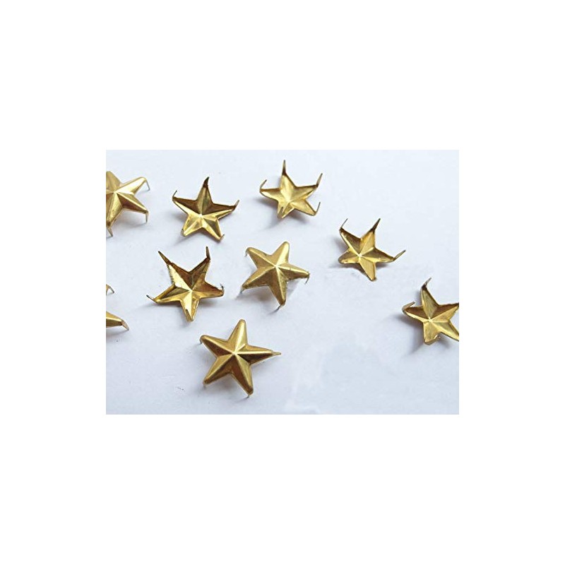 50 Pcs DIY Metal Star Studs Claw Nailhead Punk Rivets(10MM,