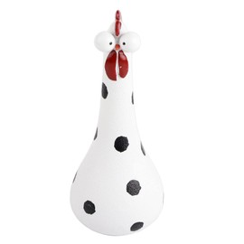 BORDSTRACT Chicken Statue, Handmade, Longnecked Chicken, Big Eye, Stupid Chicken, Decor, Micro Landscape, Ornament for Home, Outdoor, Garden, Backyard, Yard Art Decorations (White)