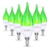 OMK 6 Pack Green LED Christmas Flame Effect Light Bulb