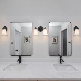 US Instock ETL Black Iron Double Vanity Lights for Mirror Bathroom Wall Light FixtureLamp Power(W): 120