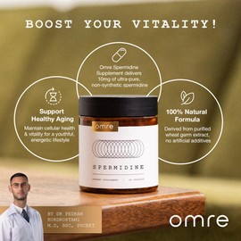 OMRE Spermidine Supplement (10mg of Non-Synthetic Spermidine) - 3rd-Party Tested 1000mg Wheat Germ Extract Standardized to No Less Than 1% Spermidine - 10mg of Natural Spermidine per Serving