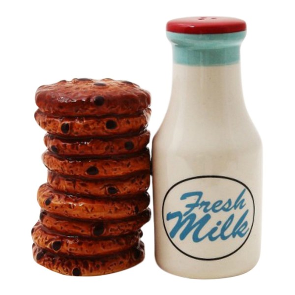 Milk and Cookies Lover Ceramic Magnetic Salt and Pepper Shakers