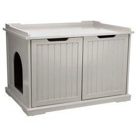 TRIXIE XL Wooden Litter Box Enclosure for Standard or Large Size Litter Box, Gray, Model Number: 40235