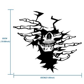 JSCARLIFE 2Pcs Skull Car Body Sticker, Self-Adhesive Vinyl Graphics Decals for Car/Truck, Universal Car Hood Body Side Rear Window Stickers