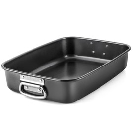 MGE - Casserole Dish - Baking Moulds - Dishwasher Safe - Casserole Dish Lasagna - Baking Tray - Casserole Dish Gratin Mould for Lasagna with Handles - Steel Roasting Dish with Non-Stick Coating - 39 x