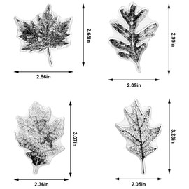 ABTOLS 4pcs Leaves Clear Stamps for Card Making, Maple Clear Rubber Stamps Fall Leaves Silicone Reusable Stamp for DIY Scrapbooking Paper Craft Album Decor
